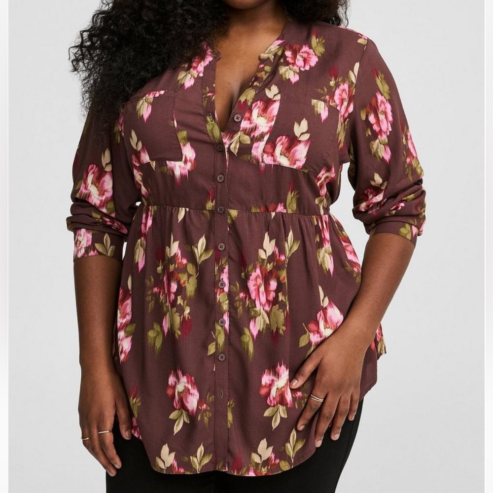 Torrid Emma Babydoll Challis Tunic Sz 3 (22-24)  NWT - Picture 2 of 8